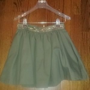 Navy Green skater skirt